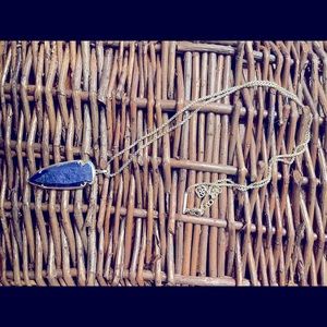 Kendra Scott necklace gold tone with blue stone